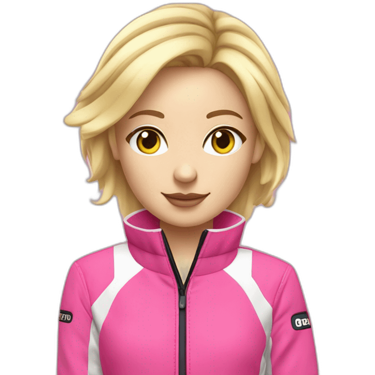 cute blond girl in renault clio racing sport pink emoji