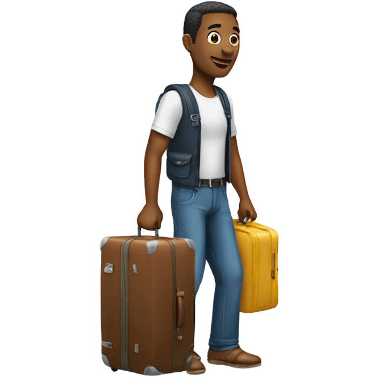 A man going to vacation with suitcase emoji