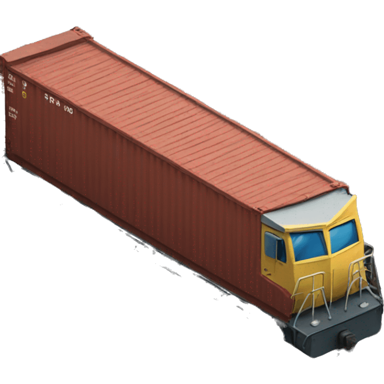 cargo container on train emoji