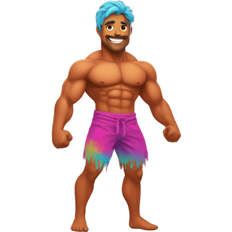 Happy holi muscles  emoji