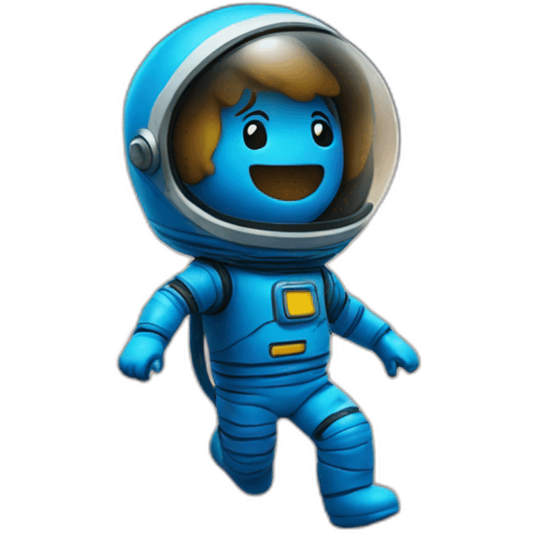 blue spaceman body launching emoji