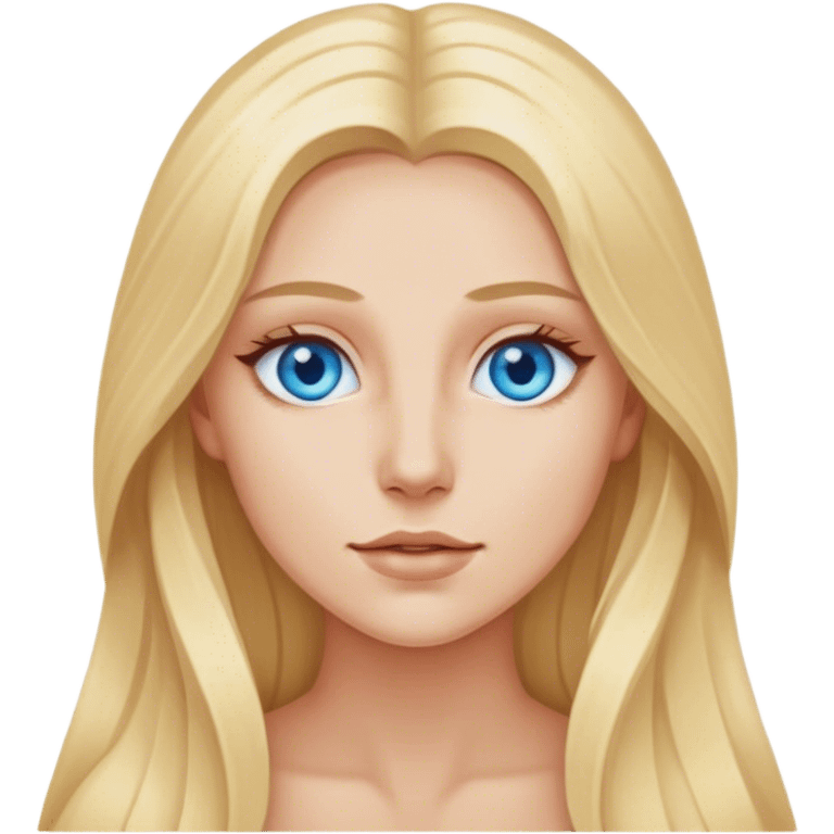 A beautiful blonde with long hair and blue eyes had an epiphany emoji