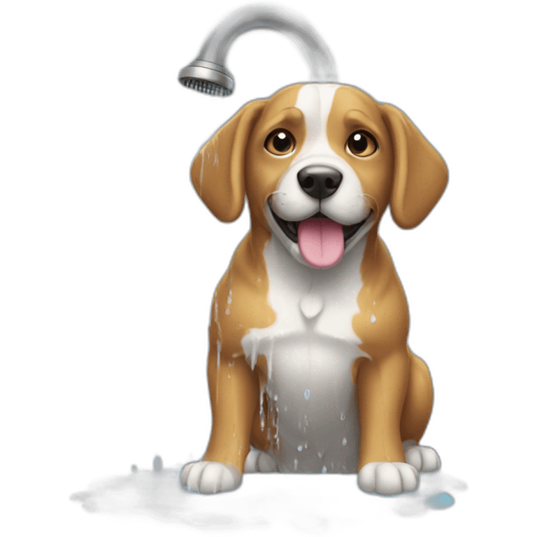 dog having a shower emoji