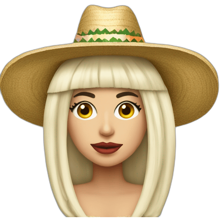 lady gaga wearing a sombrero vueltiao emoji