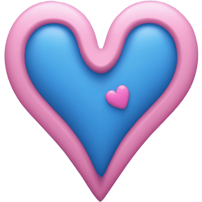 Half blue heart & half pink heart emoji