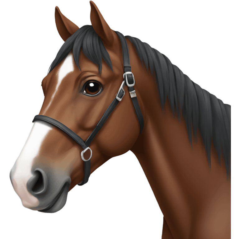 bay horse with white nose portrai emoji