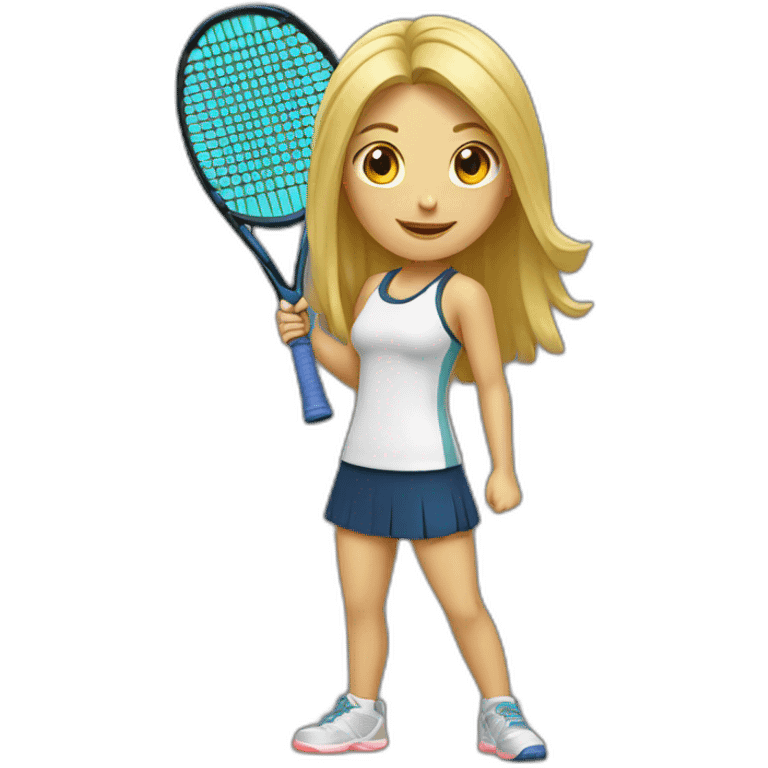 Blonde girl with padel racket emoji