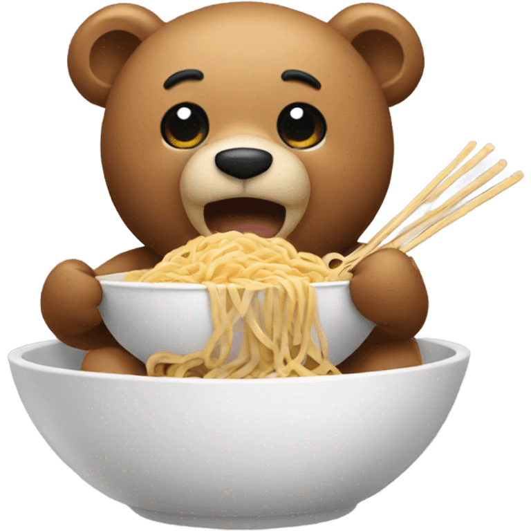 Bear eating noodles  emoji