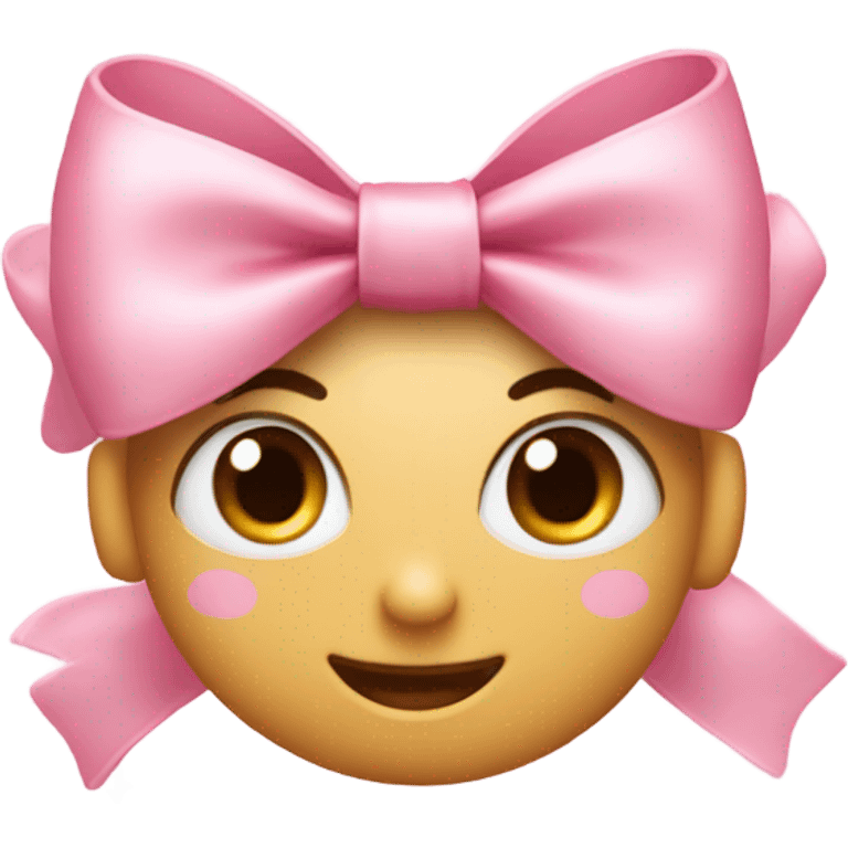 Pink bowknot with stars outside emoji