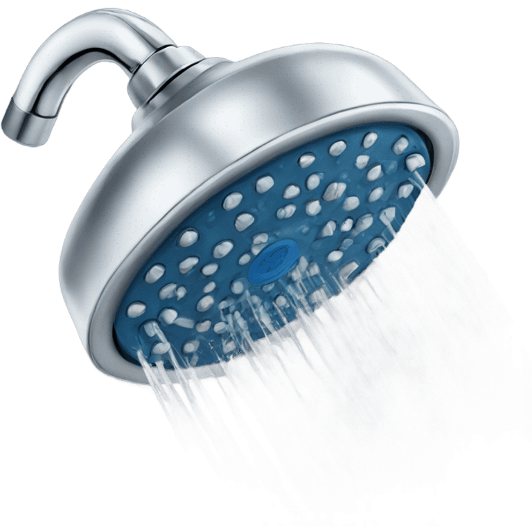 Showerhead with water flowing emoji