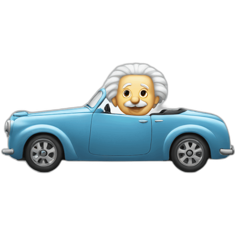 Car looking like albert einstein emoji