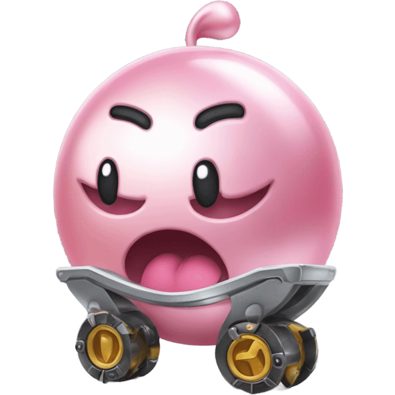 Metal Kirby ball with wheels emoji