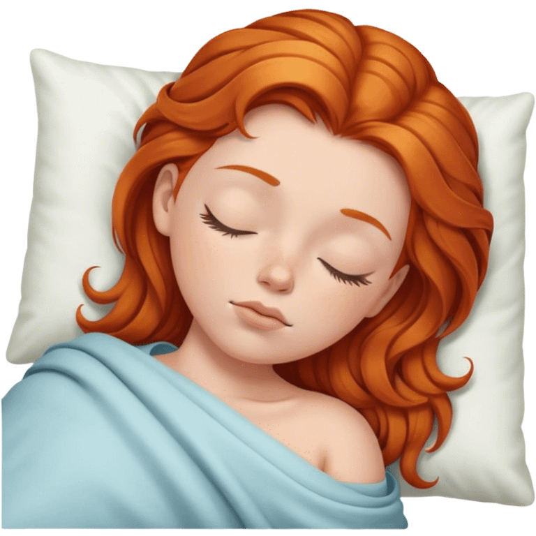 Ginger haired girl sleeping emoji