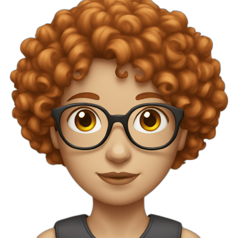 girl white short redhead curly glasses emoji