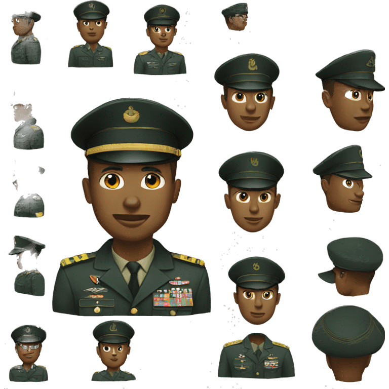 Men black military army emoji