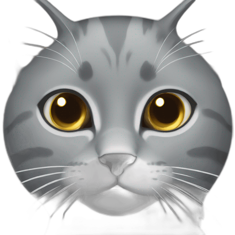 grey cat with white neck emoji