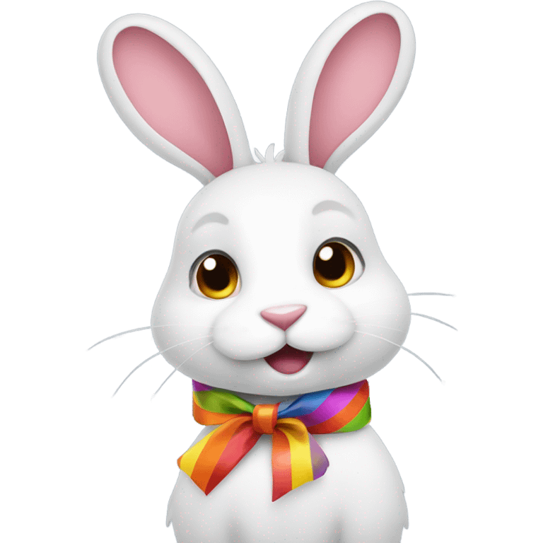 A rabbit with a ribbon emoji