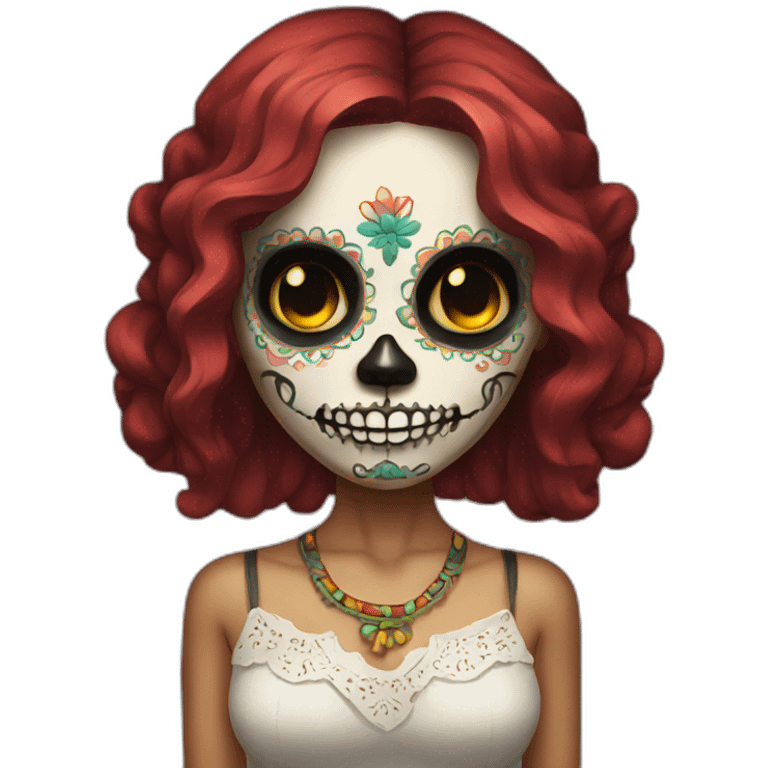 Skull girl mexican full body emoji