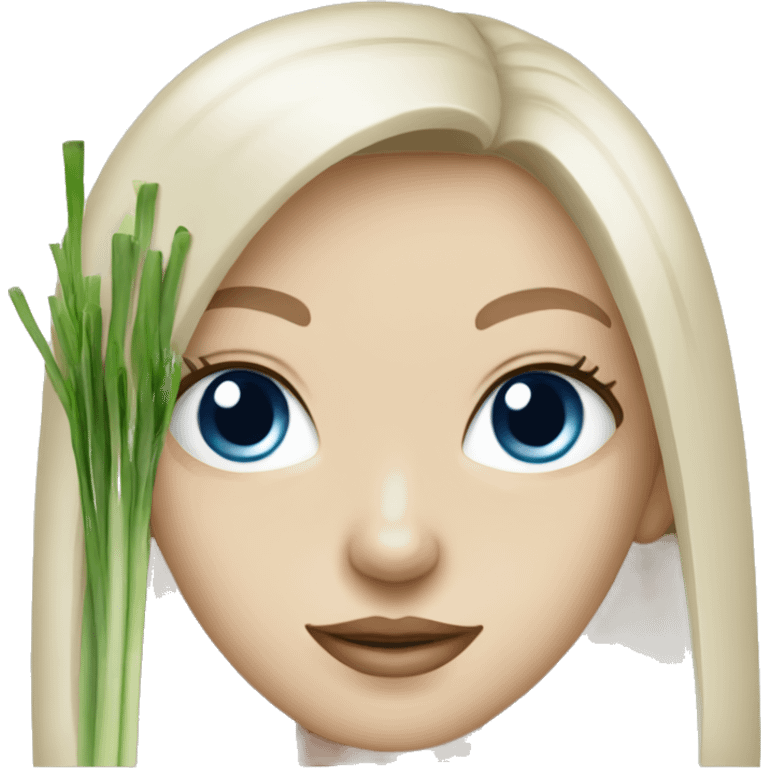 white girl with blue eyes spring onion emoji