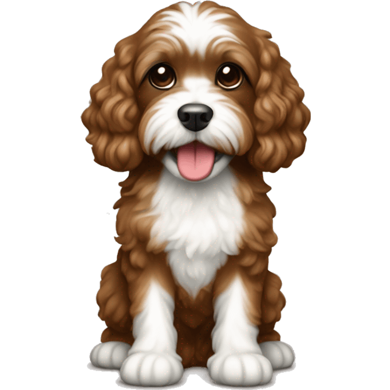 christmas brown cavapoo  emoji