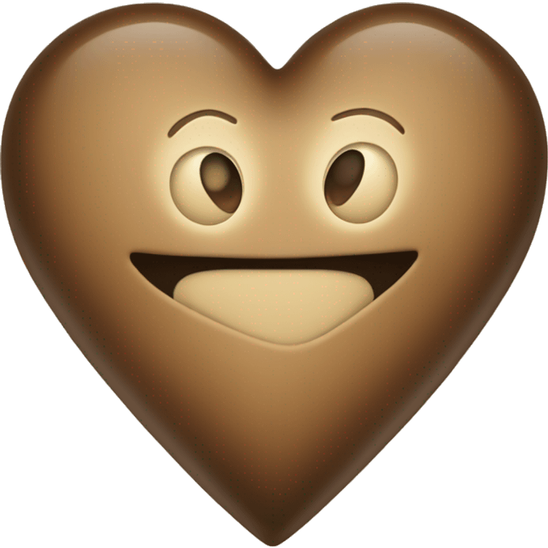 sepia colour  heart with A + B in the middle emoji