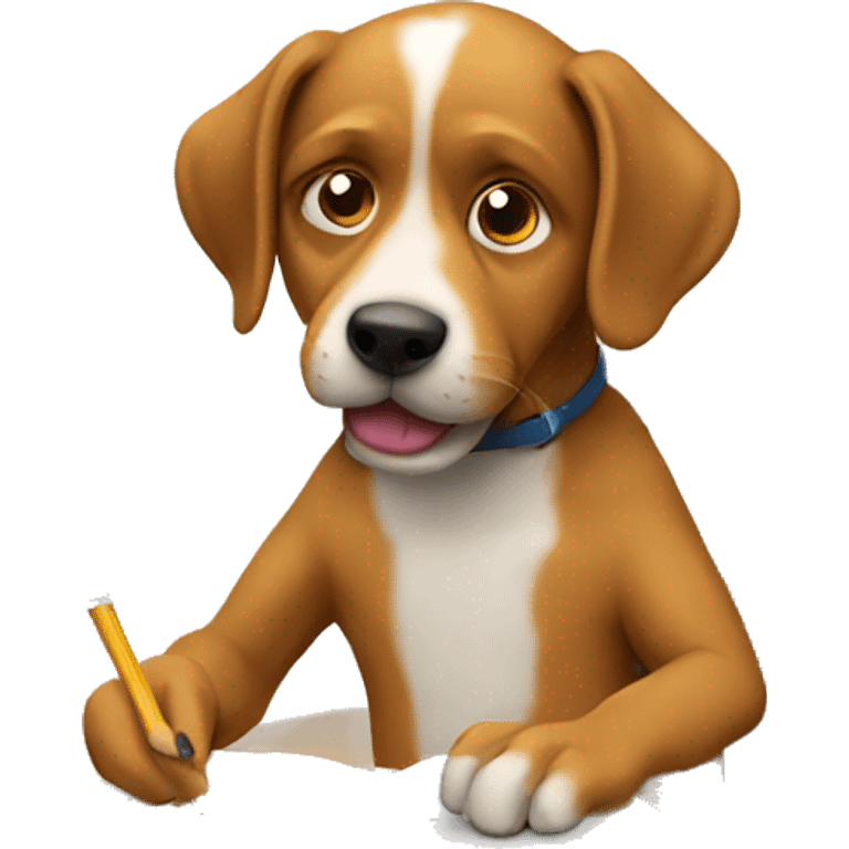 dog eating homework emoji