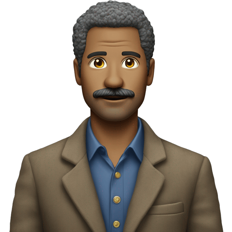 Salt & pepper haired 40 year old man in a corduroy blazer with impeccable mustache  emoji