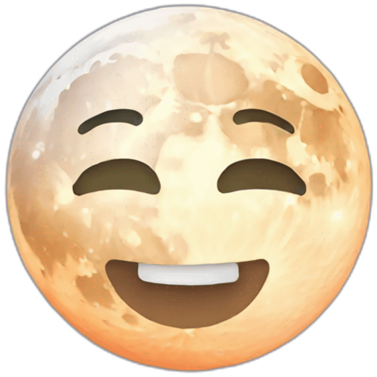 Moon blushing emoji