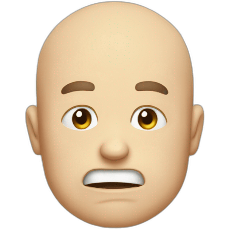 Bald angry canteen staf emoji