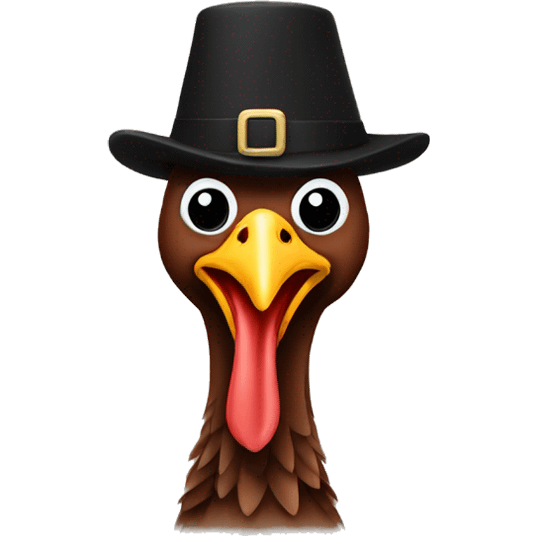 Turkey black wearing a turkey hat emoji