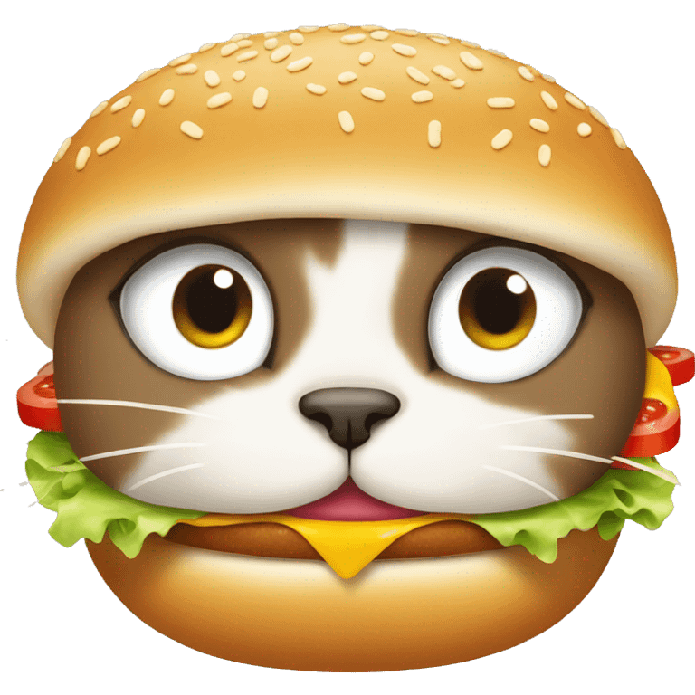 Cat wearing a burger  emoji