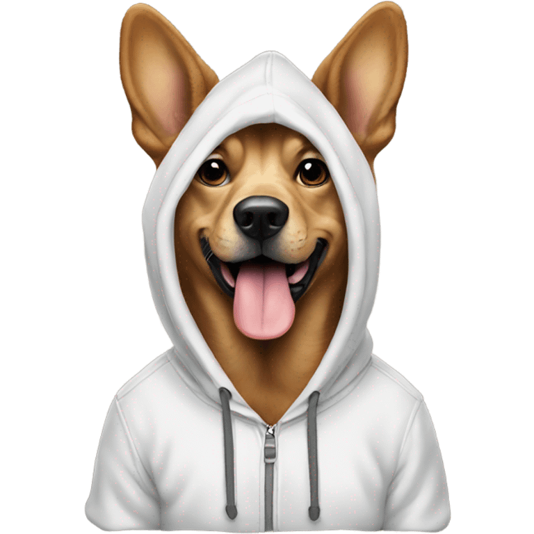 Dog wearning hoodie  emoji