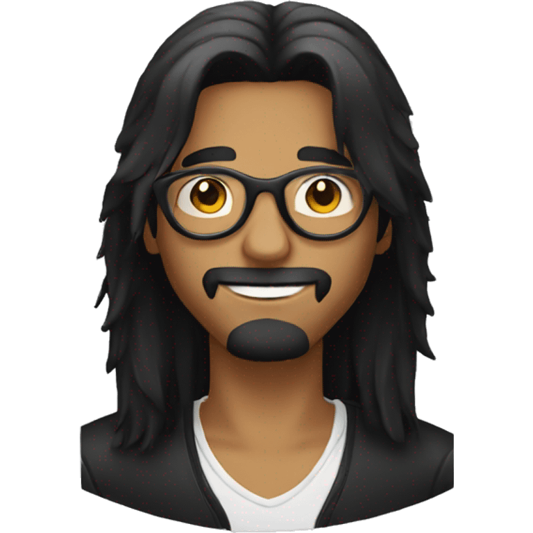 long black hair guy with circle eyewear emoji