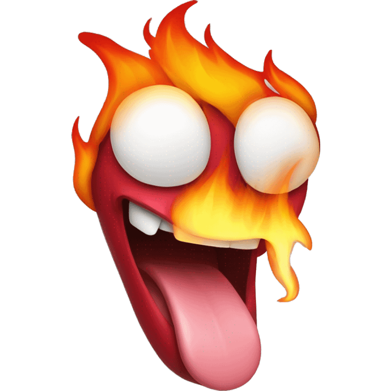 tongue with fire  emoji