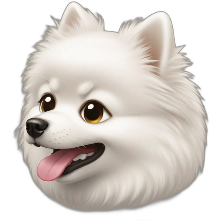 white pomeranian cry emoji