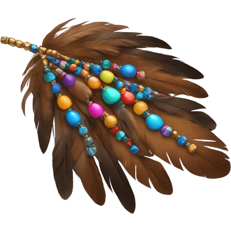 Brown Feathers with beads emoji