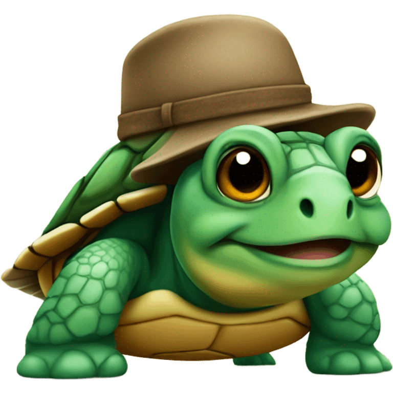 Turtle wearing trapper hat  emoji