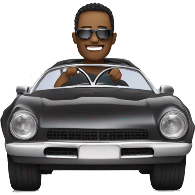 a rock star driving in a fast car emoji