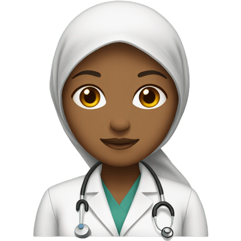 Brown women in a hijab as a doctor  emoji