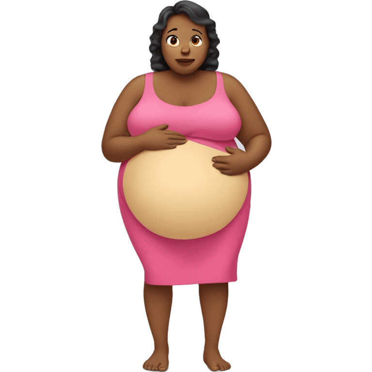 Obese woman pregnant emoji