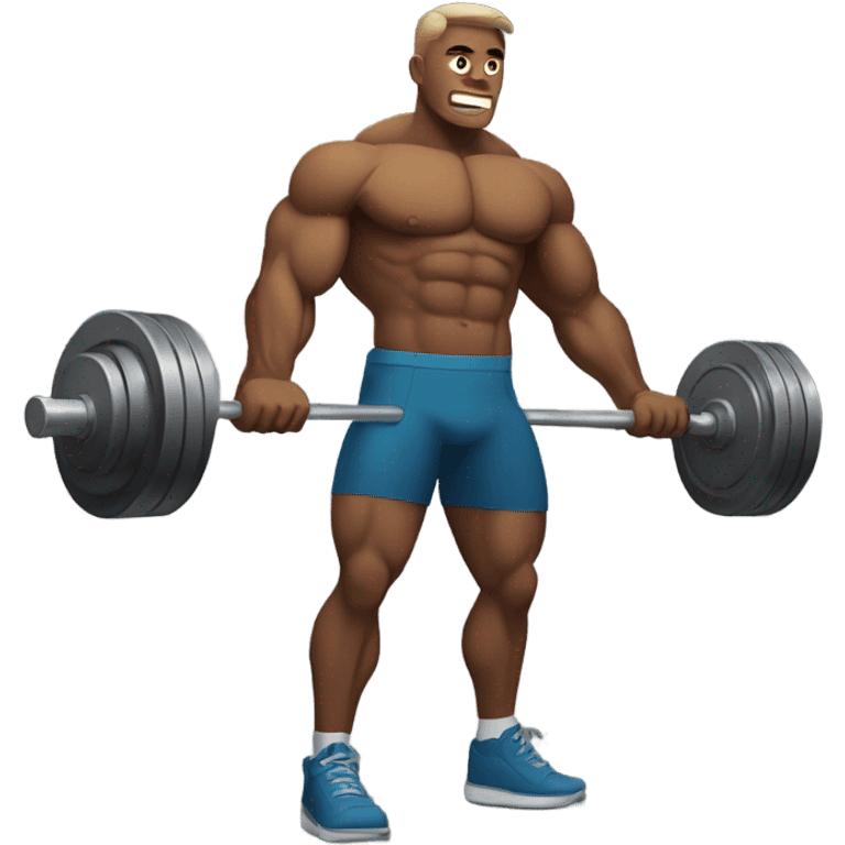 Muscular man lifting weights emoji