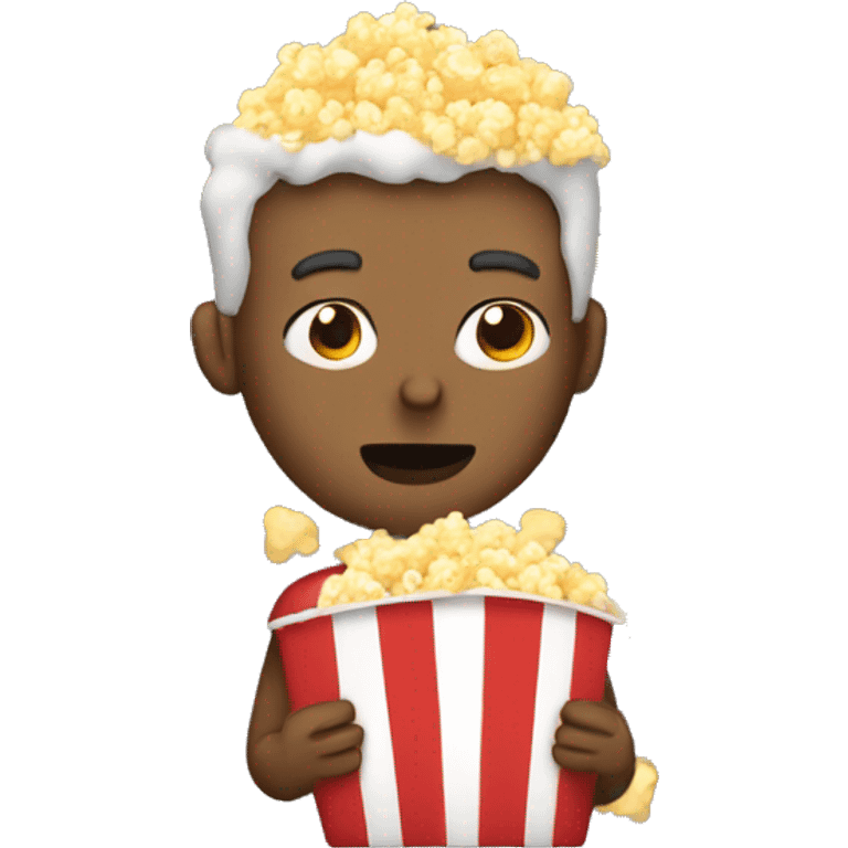 Person eating popcorn emoji