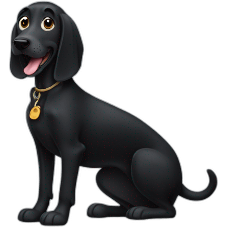 all black hound dog emoji