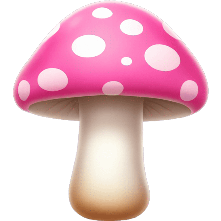 cute pink mushroom with glowing white polka dots emoji