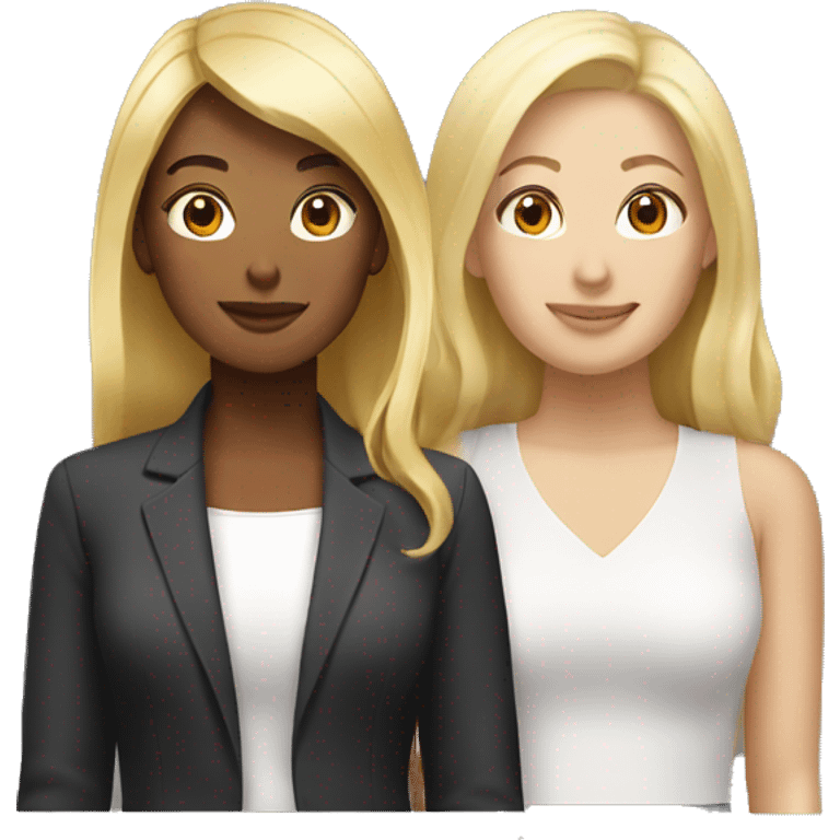 Blonde woman with Asian woman  emoji