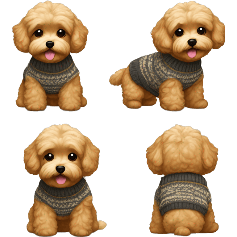 Caramel Maltipoo with sweater emoji