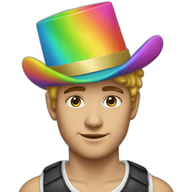 Posh-boy-with-rainbow-unicorn-hat emoji