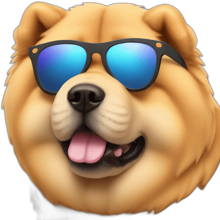 Chow chow with raybon sunglasses emoji