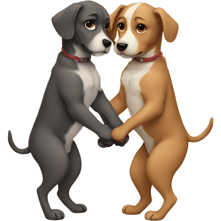 dogs holding hands emoji