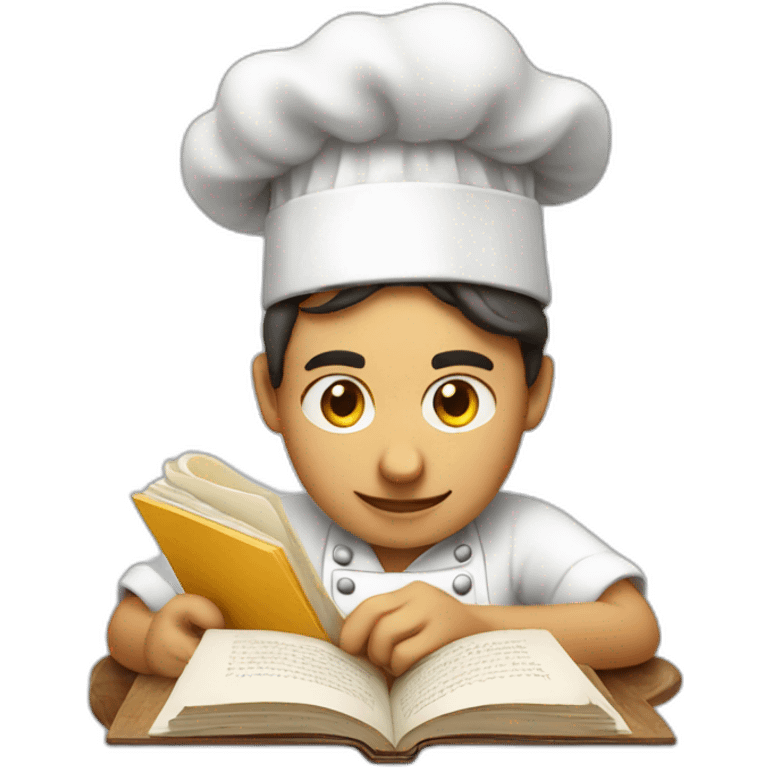 chef reading recipe book emoji